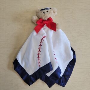 Bearington Baby Collection Baseball Lovey Soft Security Blanket Satin Edges